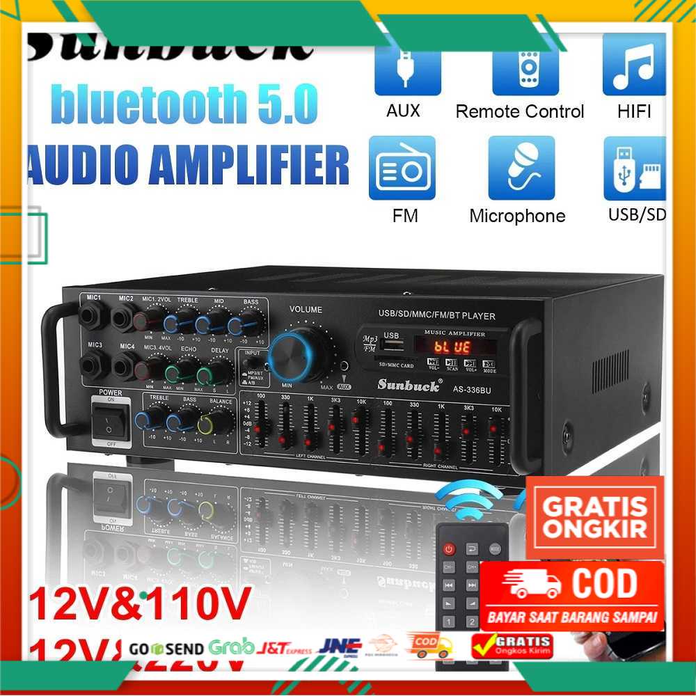 Sunbuck Power Amplifier Ampli 2000W Watt Bluetooth Karaoke Home Theater Mp3 USB FM Radio Sunbuck Blu