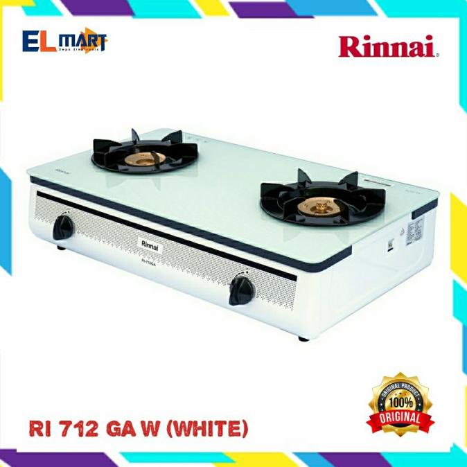 Rinnai Kompor gas Kaca 2 Tungku RI 712GA W B 712 GA white Black GAW