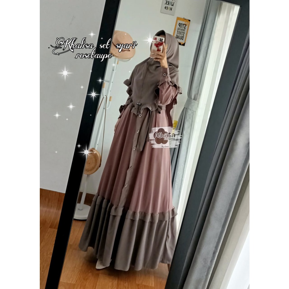 Khalisa Set Syar'i/ Gamis Original Athata Exclusive/ Gamis Set Hijab Best Seller