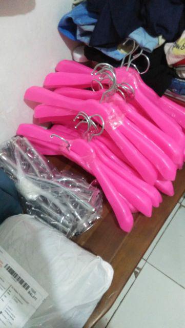 Hanger 181 Pink Putih Orange Gantungan Baju Hanger Bebek