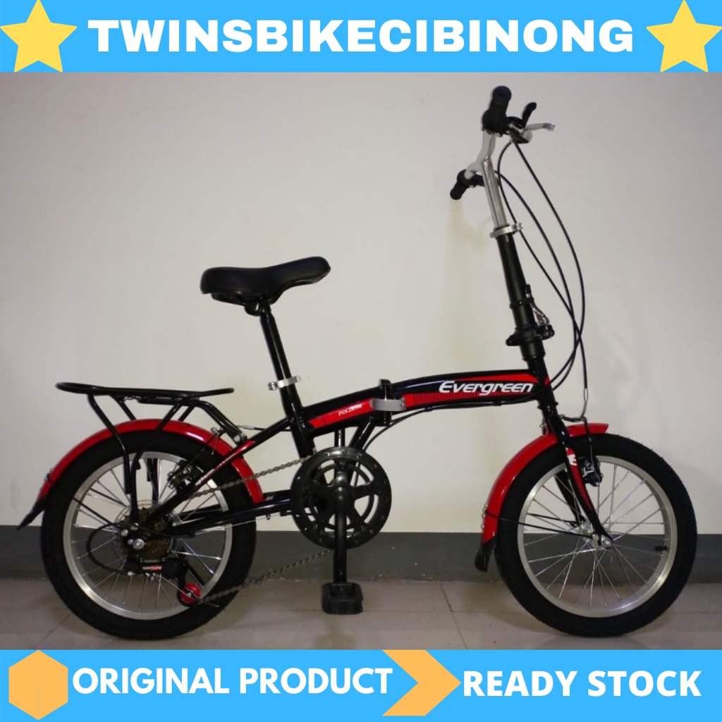 Sepeda Lipat 16 Evergreen 1Speed New-Black