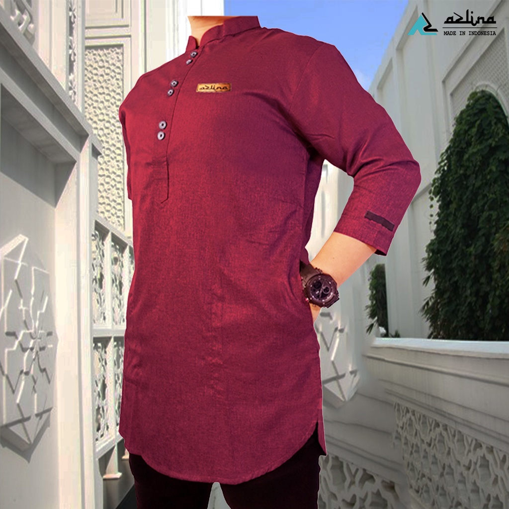 Baju Koko Kurta Pakistan Pria Dewasa Muslim Polos Katun Original