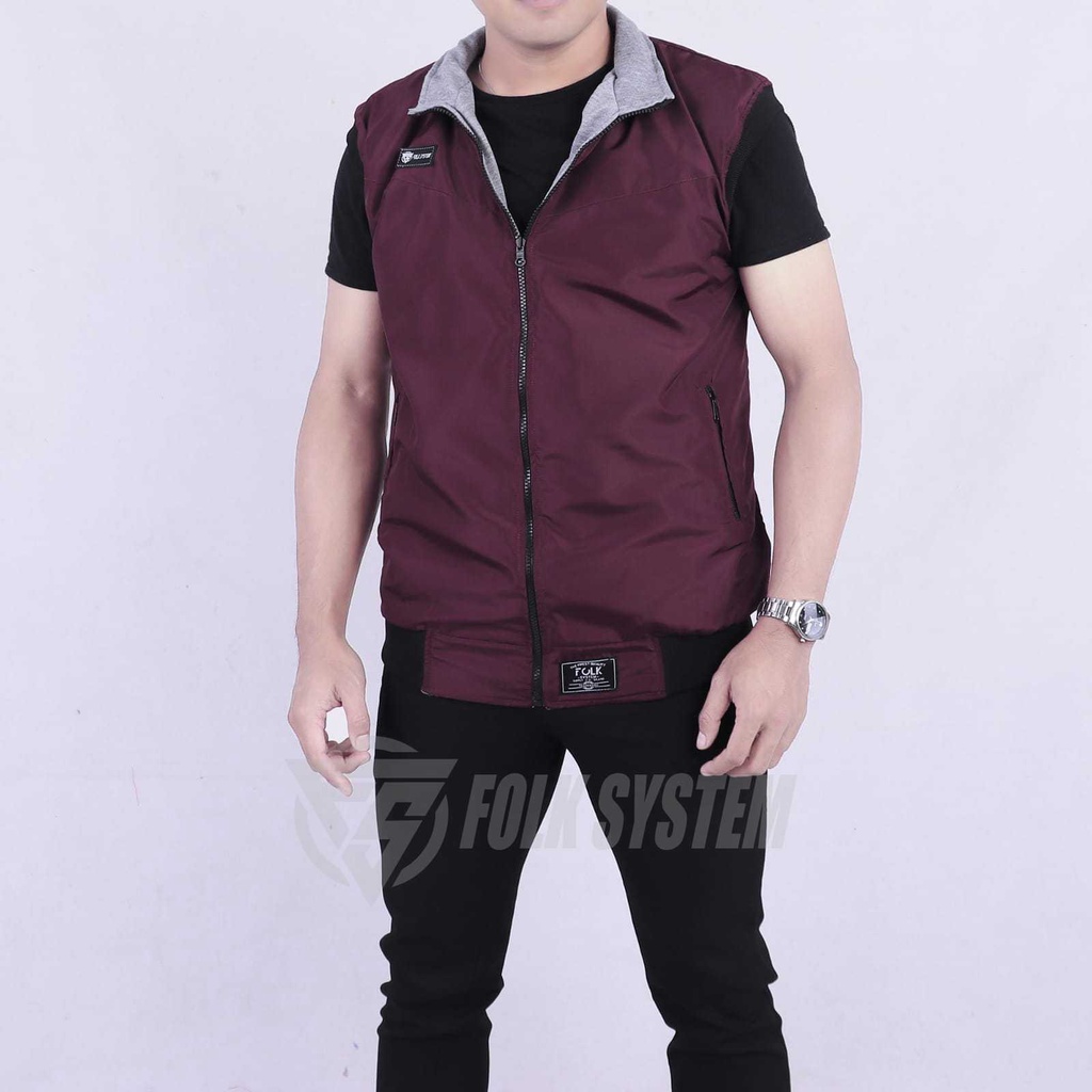 Jaket rompi parasut pria BB bolak balik original folksystem