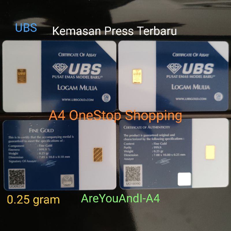 Emas LM 0,25 gram UBS terbaru