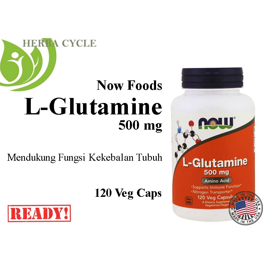 Now Foods Glutamine 500 mg 120 Veg Now Glutamine Ori USA