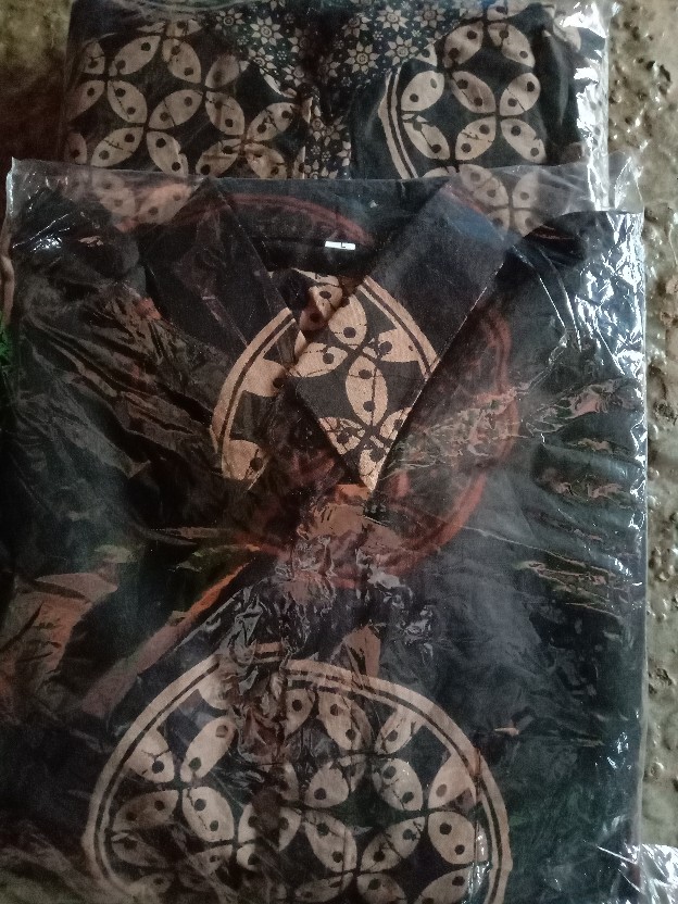 Batik Couple Keluarga Modern Ori Ndoro Jowi Motif Koin Termurah Shopee Size Jumbo - Batik Pekalongan