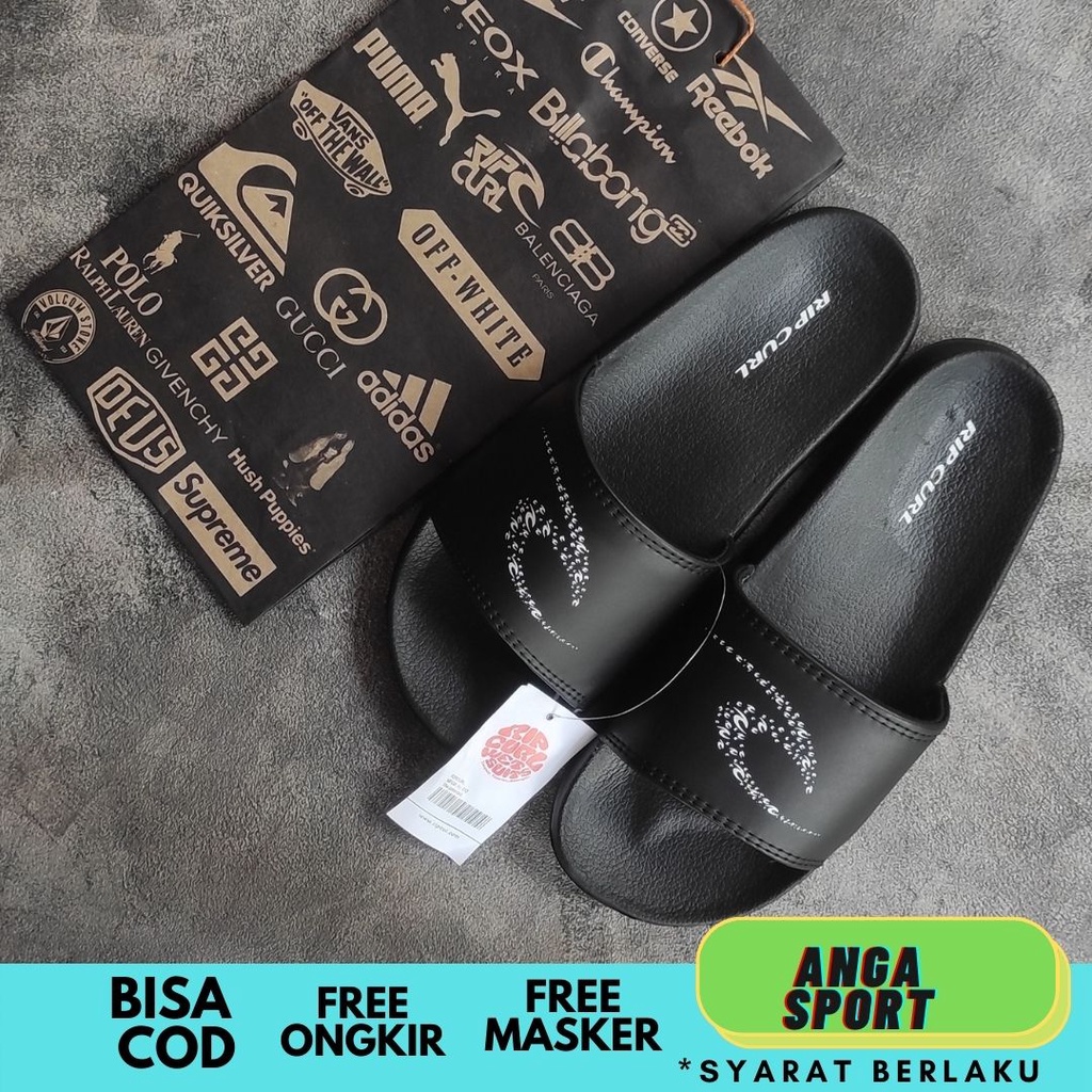 SANDAL SLIDE PRIA RIPCURL MOTIF LOGO PREMIUM / SANDAL SLOP COWOK / SANDAL DISTRO / SENDAL CASUAL SURFING REMAJA KEKINIAN / SANDAL RUMAH LAKI LAKI KEREN