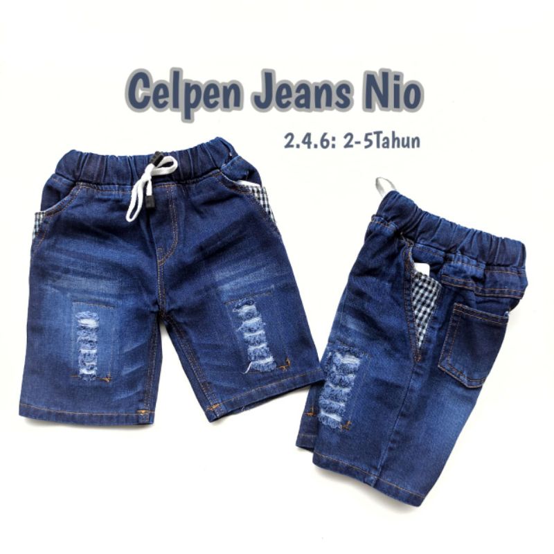 Celana Pendek Celpen Jeans Anak Cowok Laki Laki Usia  2 3 4 5 6 7 8 9 Tahun Variasi Repad