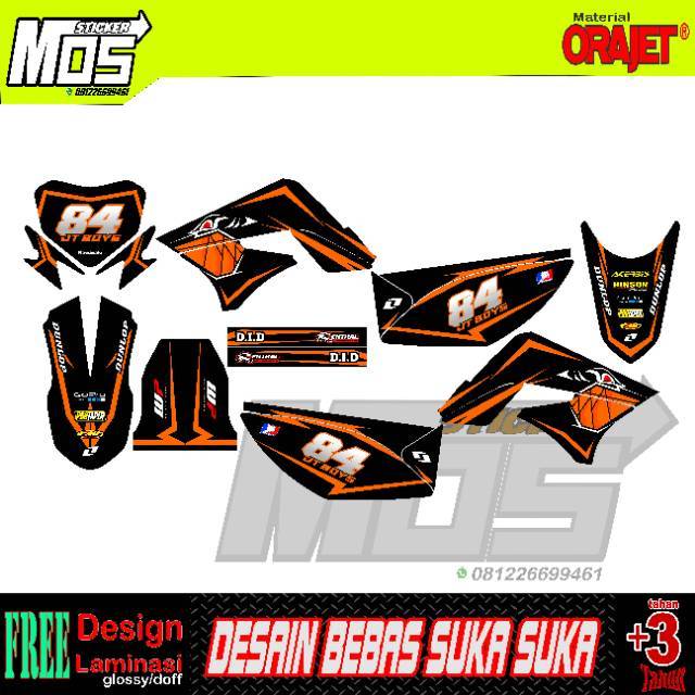 Decal simpel Dtracker old atau KLX old lama desain hiu shark full custom