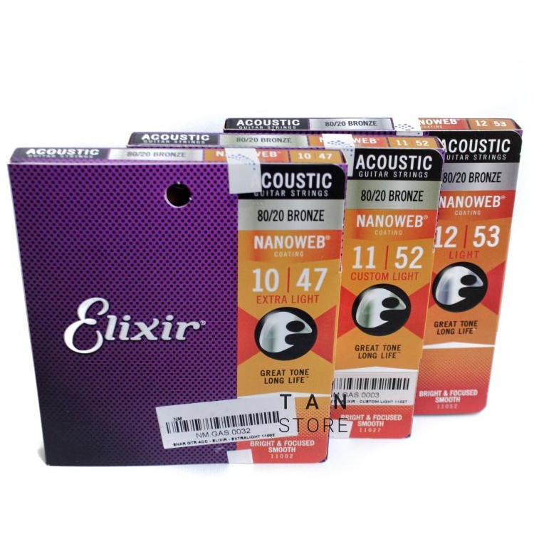 ORIGINAL Senar String Gitar Akustik Elixir Nanoweb Polyweb