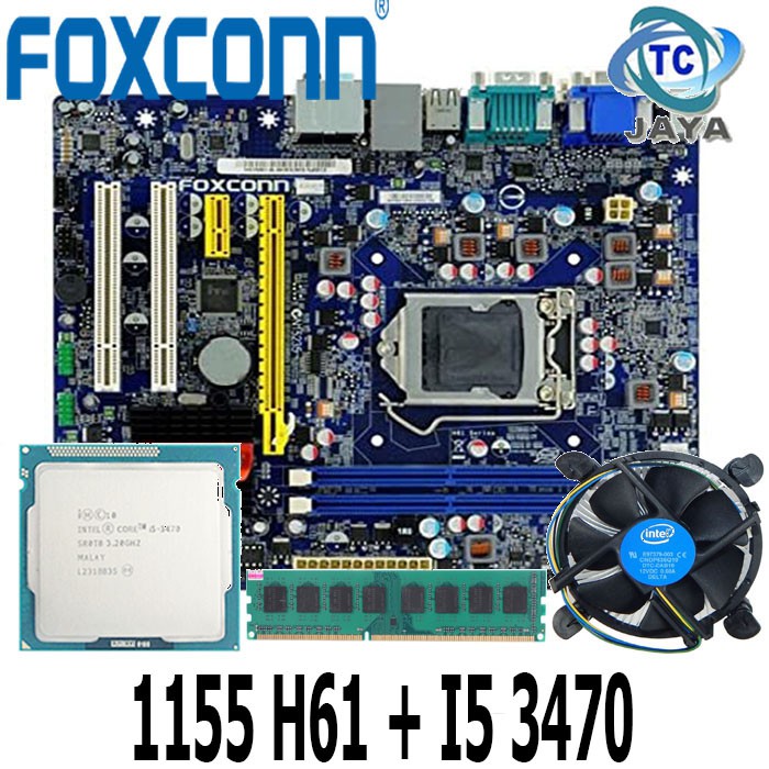 Paket Mobo Intel LGA 1155 H61 FOXCONN Plus Processor I5 3470