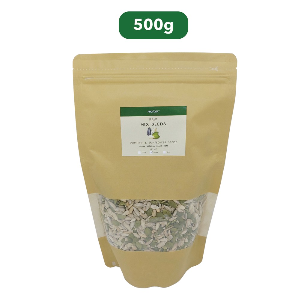 

Prodex Raw Mix Seeds 500g - Pumpkin & Sunflower Seeds - Biji Labu & Bunga Matahari - Snack, Cemilan
