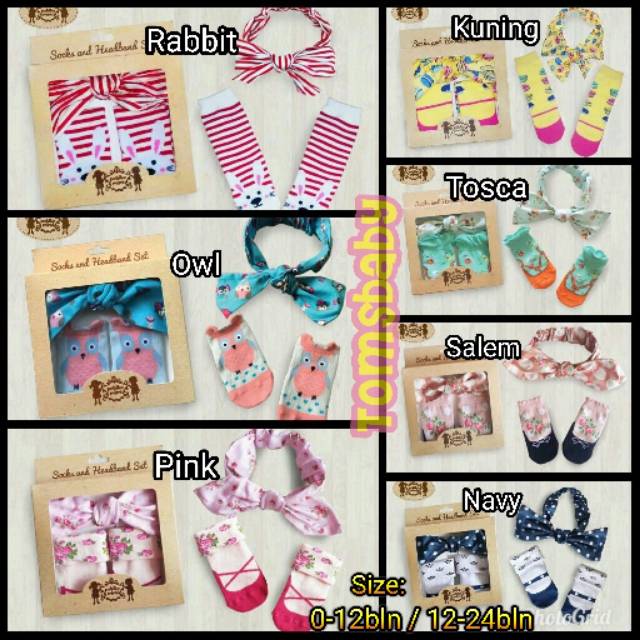 [BANYAK MOTIF] PETITE MIMI 1set kaos kaki bandana set bayi (PREMIUM QUALITY)