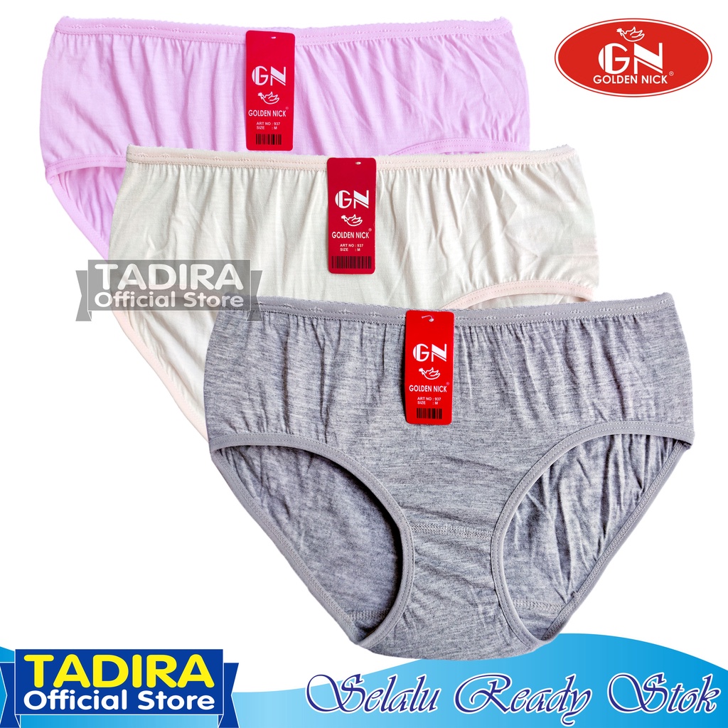 3 Pcs Celana Dalam GN_Wanita Warna Terang Bahan Katun Lembut Stretch Real Picture Kualitas Terjamin TADIRA