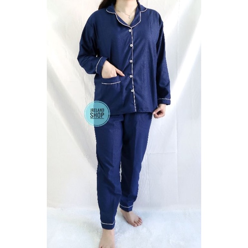 PIYAMA DEWASA BTS / BT21 HP/CP/PP-PP EMBOS NAVY