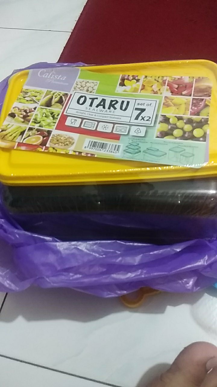 Calista Otaru Smoke Isi 14 Pcs (7 Set) / Toples Plastik / Tempat Makanan / Container /  Warna Kuning