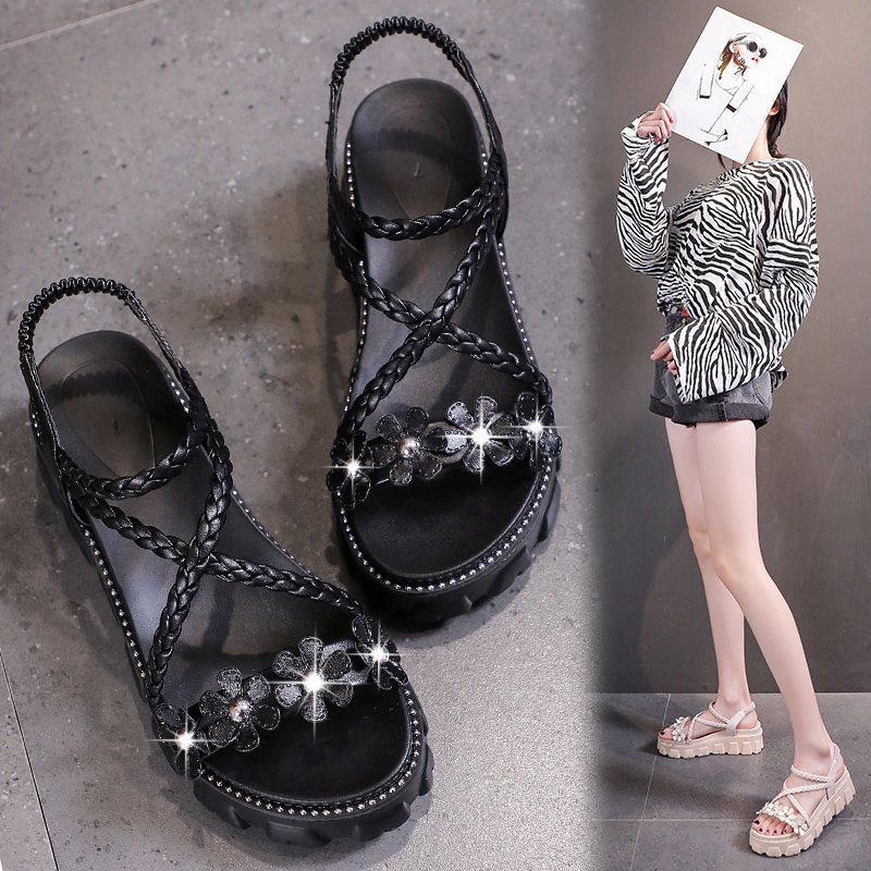 Sandal Wedges BUNGA Fashion Wanita Import Terbaru