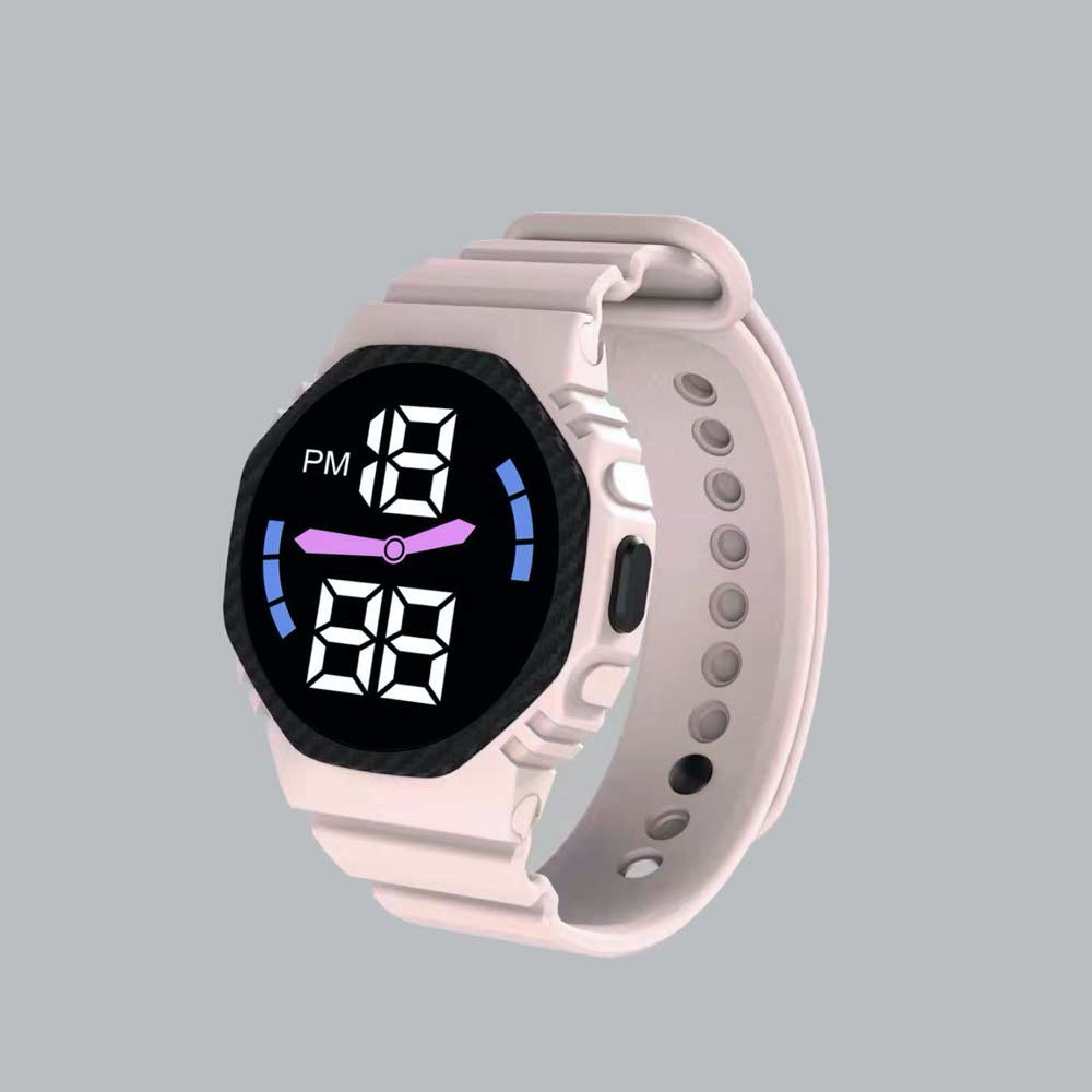 LED Watch [ Pink ] Water Resistant - Jam Tangan Digital Pria &amp; Wanita Strap Rubber LED_8056