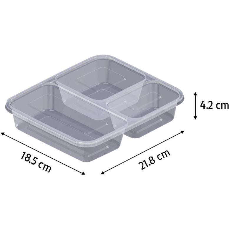 Thinwall Bento Sekat 3 VICTORY / Bento Victory Sekat 3 / Thinwall Bento 3 Sekat