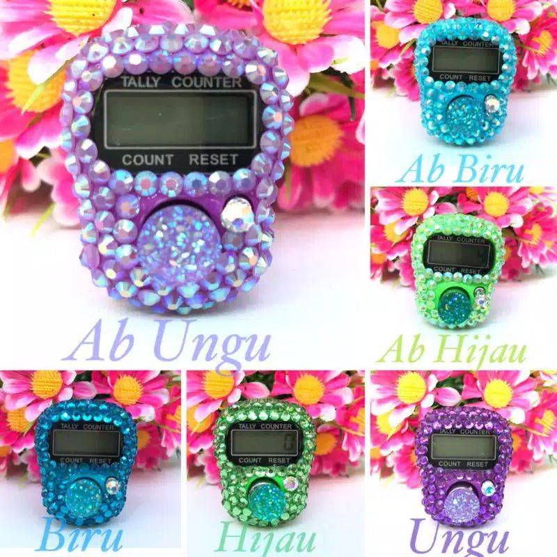 POLOS SWAROVSKI* Tasbih digital blink polos Non LED swarovski Alat Hitung Dzikir Souvenir Cantik