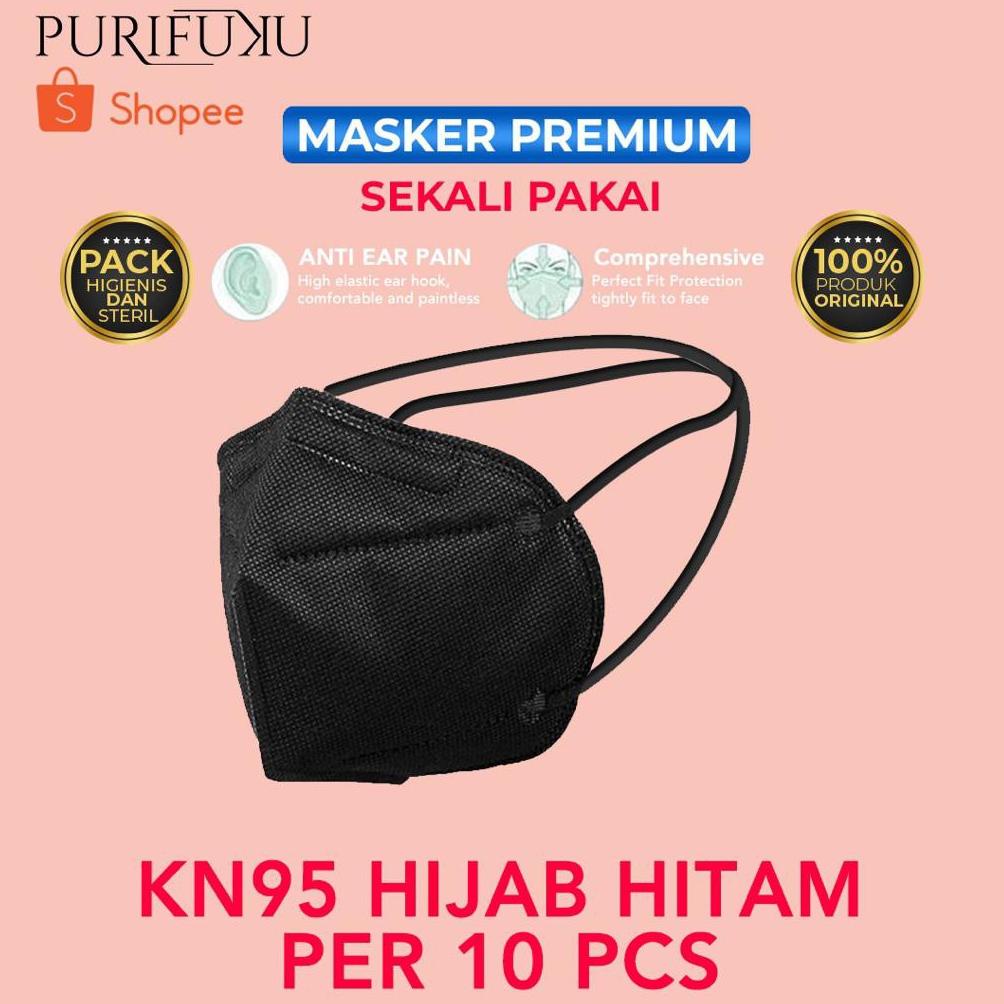 [PRODUK HMHJZ] Purifuku Masker Kn95 Hijab 10Pcs Masker Disposable 5Ply Masker Headloop Face Mask N95