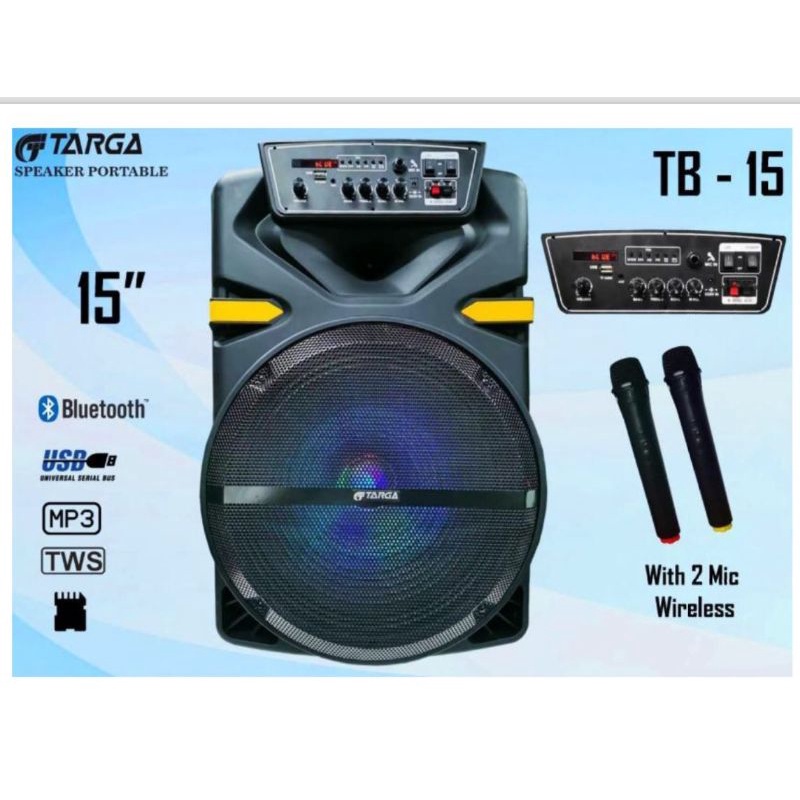 speaker portable wireless targa TB15/TB 15 ( 15in ) usb bluetooth