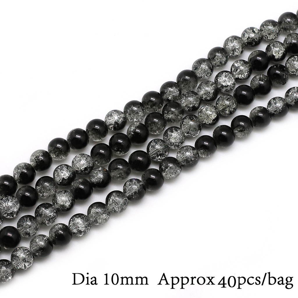 4/6/10MM Natural Round White Snow Cracked Crystal Glass Beads 15&quot; Strand  Pick Size Bead For Jewelry Making Crafts