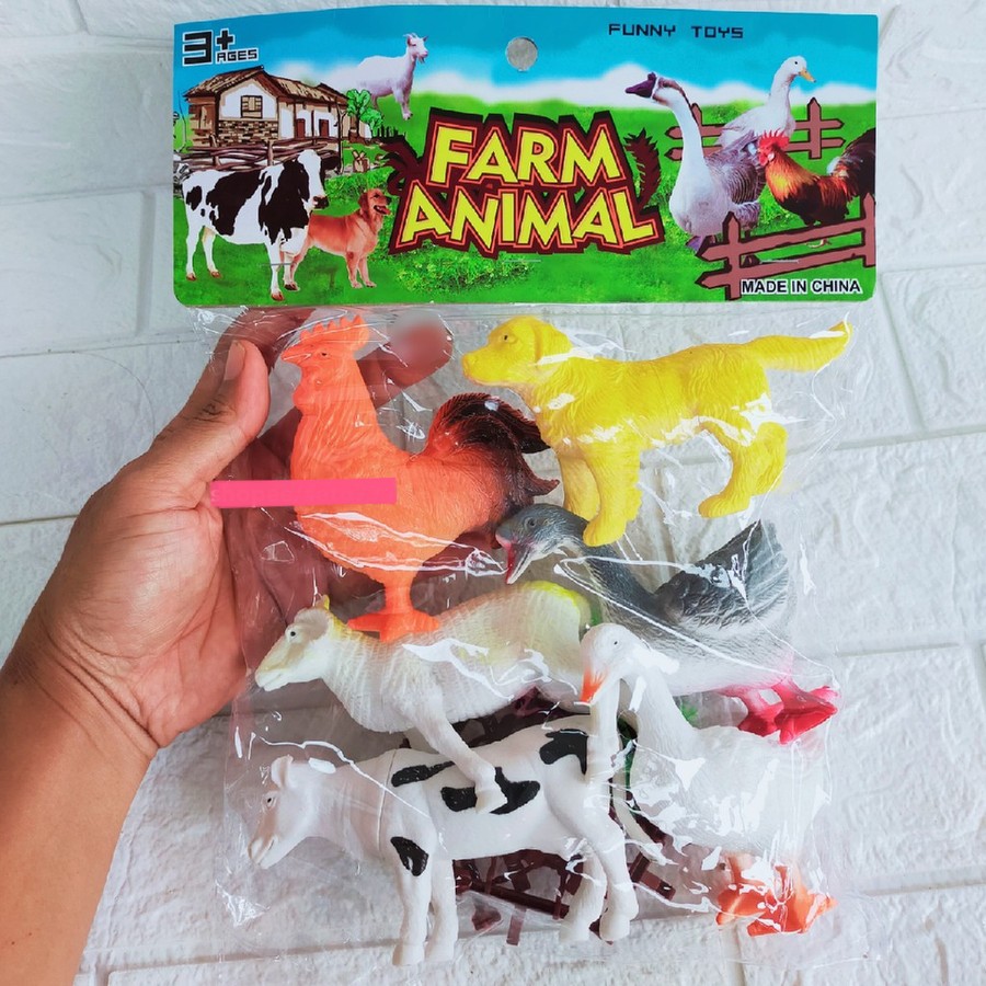 MAINAN FIGURE HEWAN TERNAK JUMBO ISI 6 HEWAN FARM ANIMAL Q901 - ANIMAL FIGURE PAJANGAN