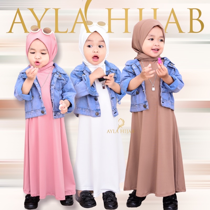 Promo (Laura) Inner Dress Kutung Anak Perempuan Tanpa Lengan 3-5th / Gamis Kutung Anak Polos katun jepang lokal