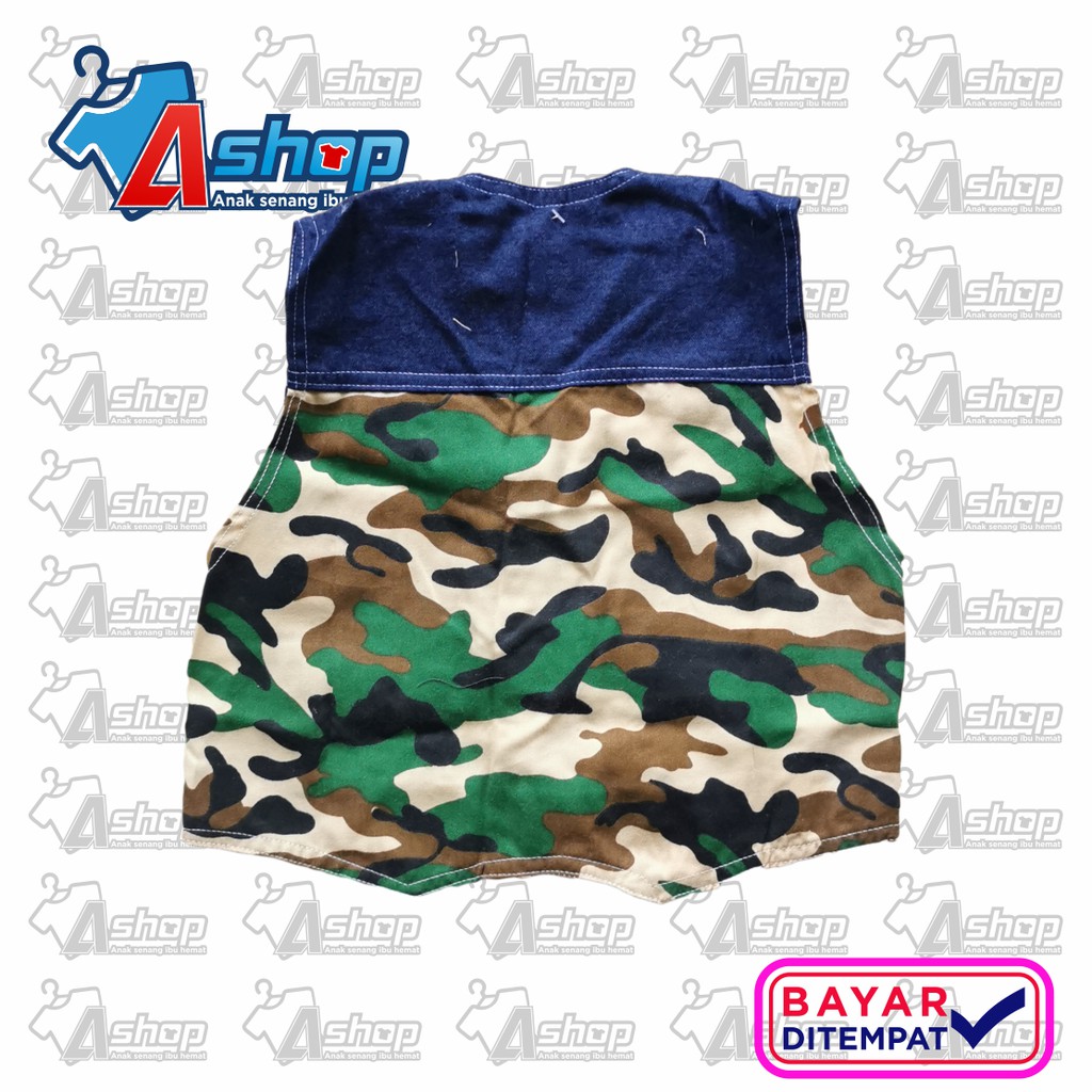 Rompi Bayi Motif Army 2-12 Bulan