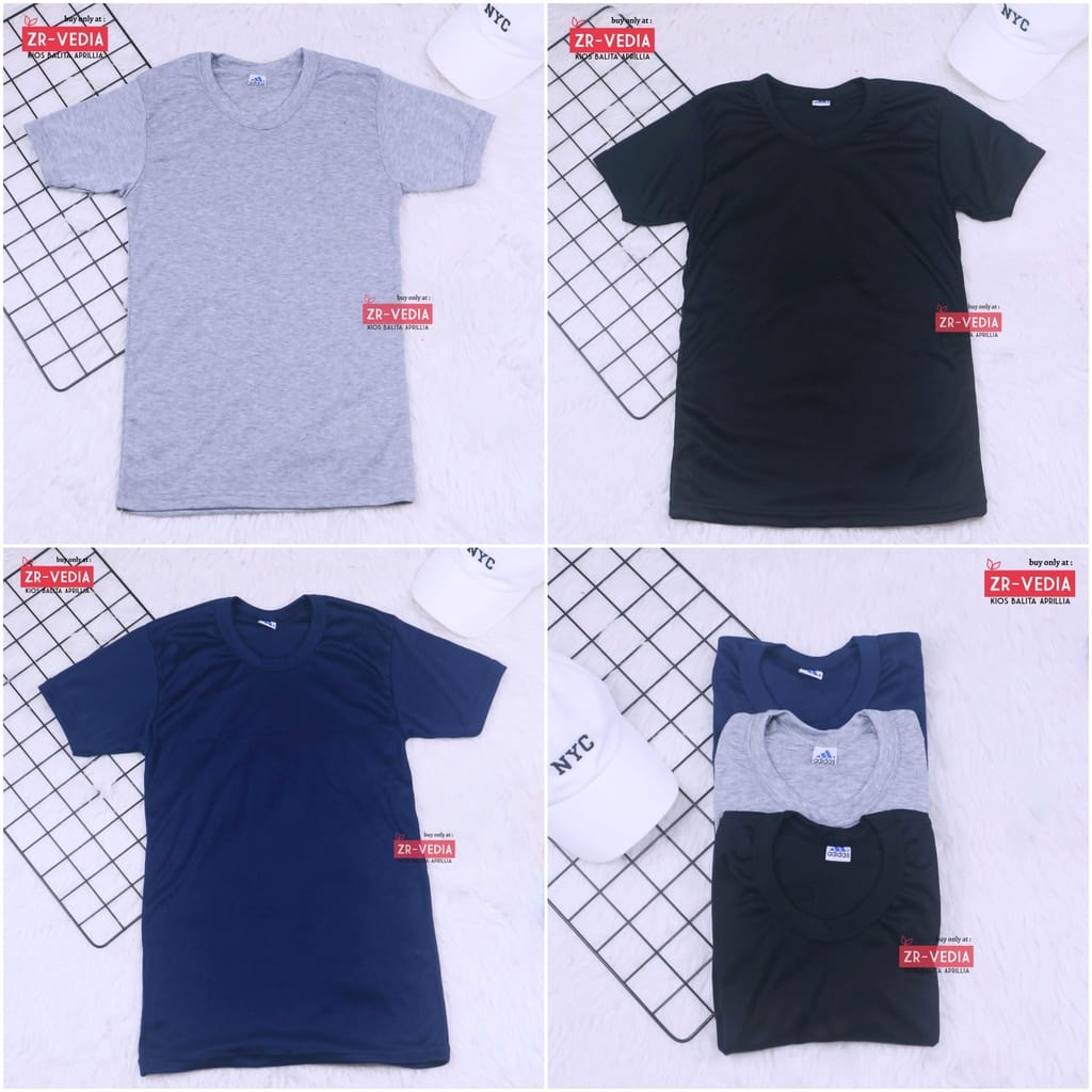 Kaos Pria Lengan Pendek fit to L / Baju Oblong Stretch Murah Atasan Cowok Adem Shirt Polos KATUN