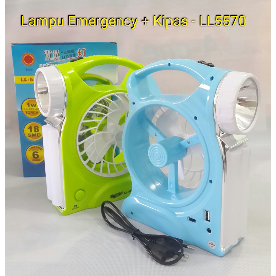 Emergency Lamp + Fan + Senter LL 5570 Lampu Darurat Kipas Senter