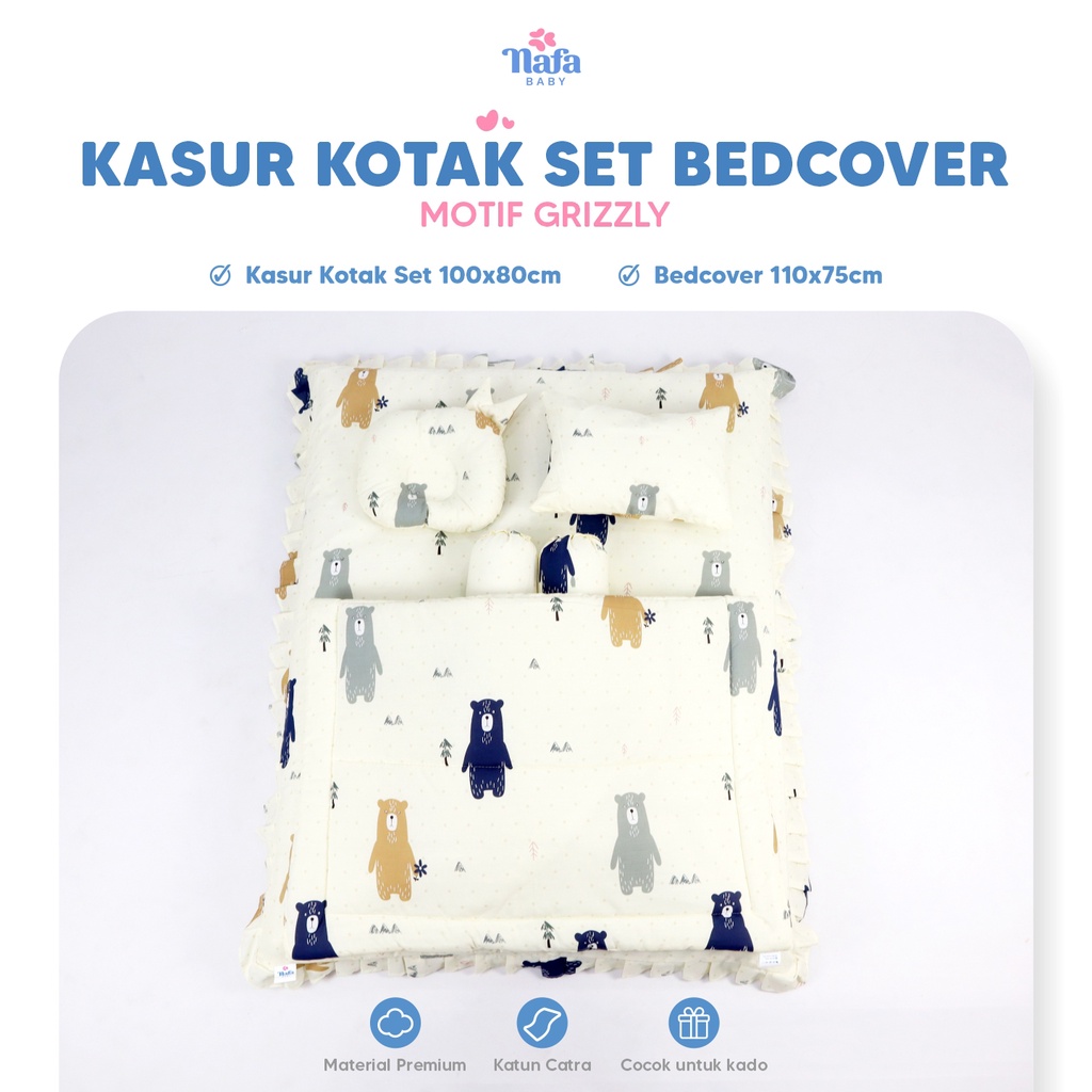 NAFA BABY - Kasur Bayi Kotak Include Bedcover Bayi | Perlengkapan Tidur Bayi