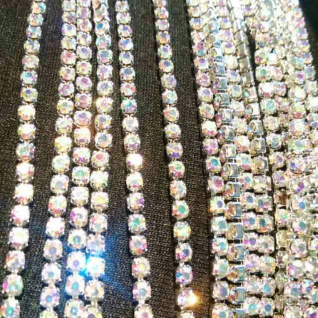 Diamond renteng hiasan aksesoris baju kalung bros bahan craft
