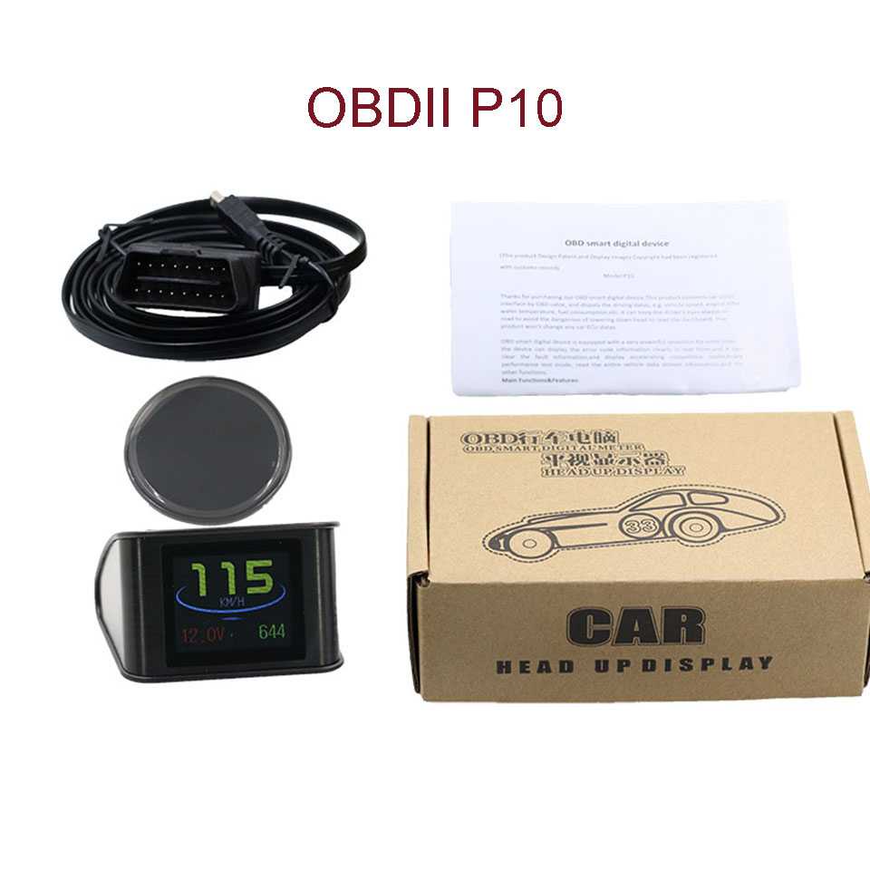 Display HUD Mobil OBD2 On-board Computer Speedometer - P10-Hitam