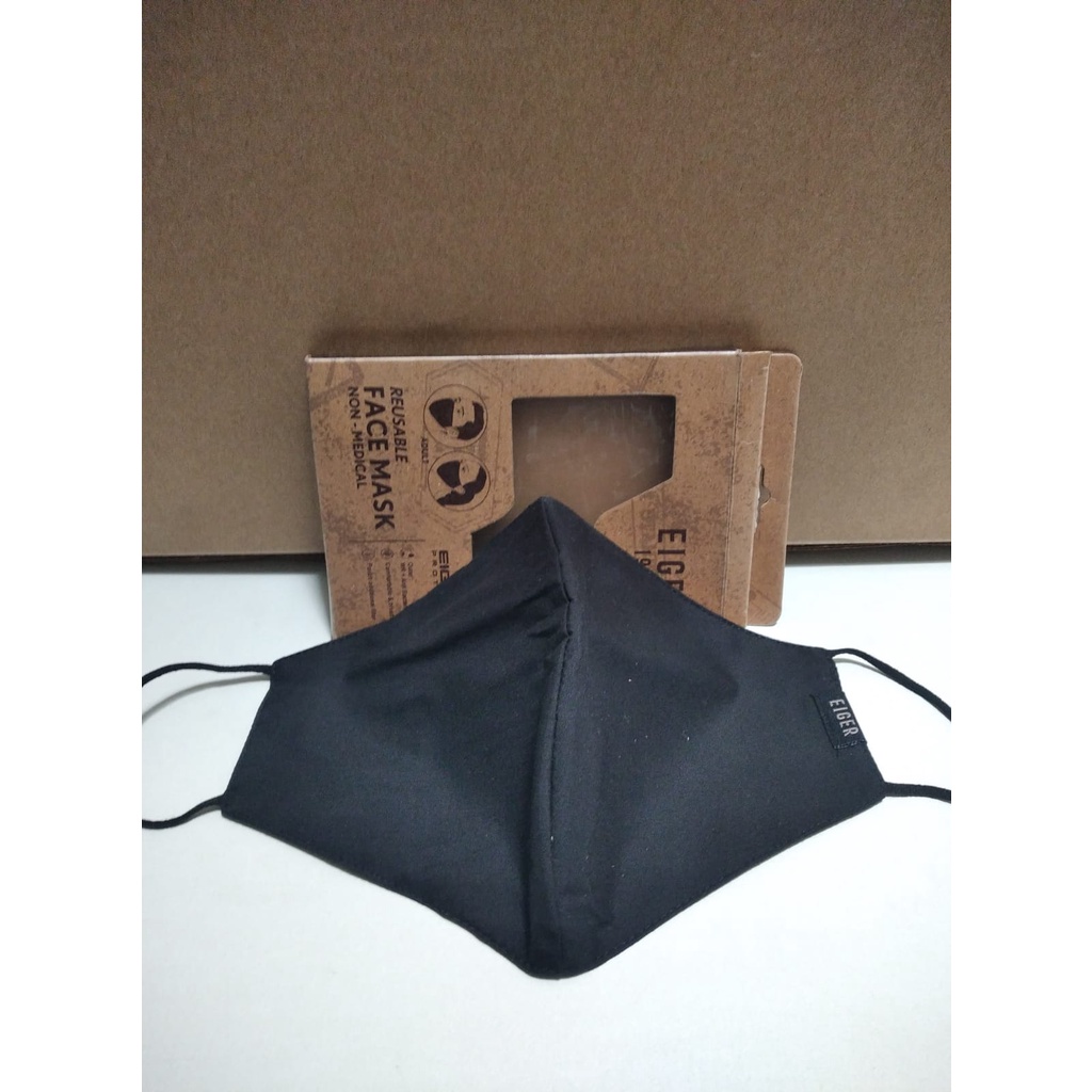 Masker Eiger KAI E89 MASK ADULT Black Hitam 91000 6095 Original Kain