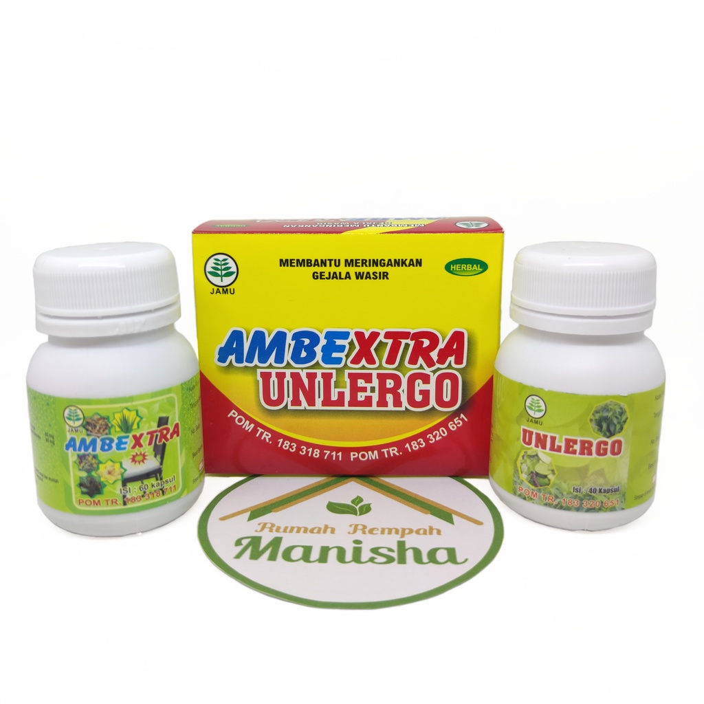 Kapsul Ambextra Unlergo Mengatasi Wasir / Ambeien Herbalindo Paket Isi 2 Botol