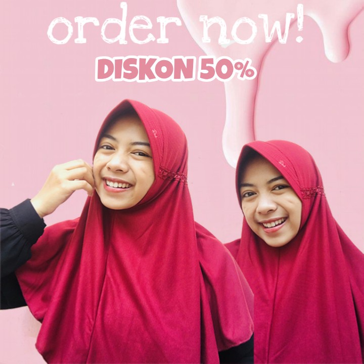 Kerudung Sekolah Instan Innova Anak SD SMP SMA Serut Pinggir Pita Bawah / Krudung Jilbab Hijab Haria