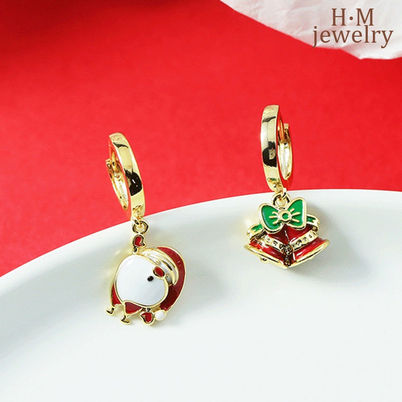 Anting Tusuk Asimetris Bahan Sterling Silver 925 Untuk Wanita