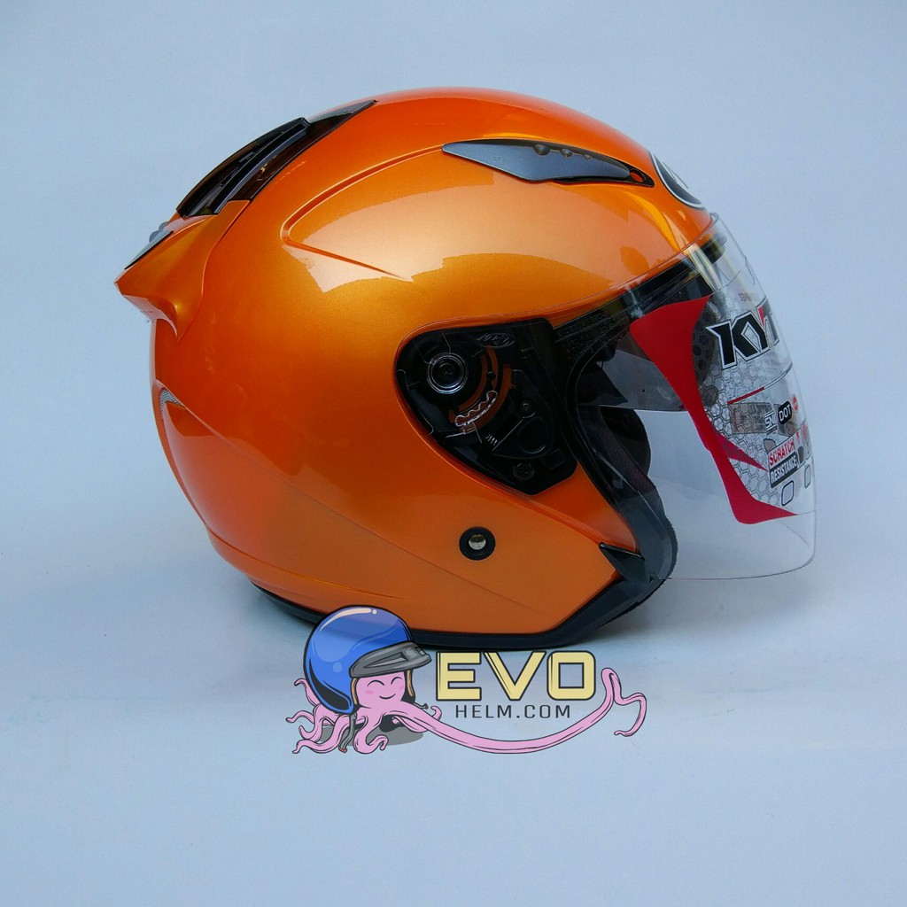 KYT GALAXY_SOLID ORANGE BEE (DOUBEL VISOR)