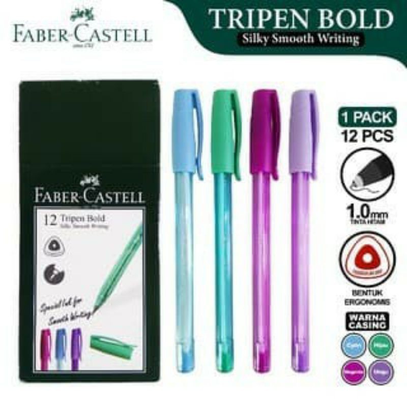 

pulpen tripen faber castell/ pulpen tinta hitam/ pulpen ketebalan 1.0mm/ pulpen faber castell murah