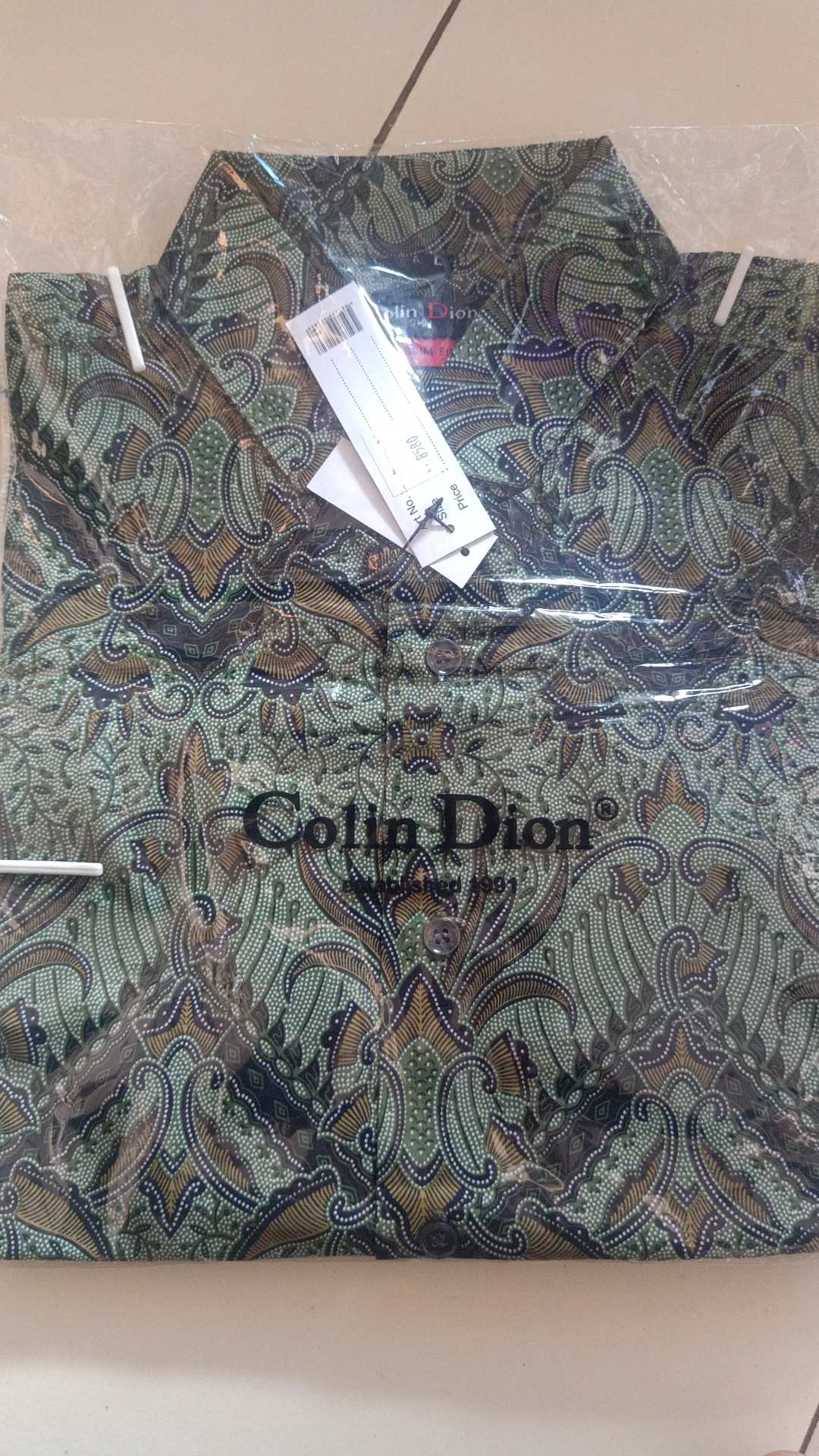 Batik Pria Slimfit Lengan Panjang Modern \ Batik Green Mint / Navy