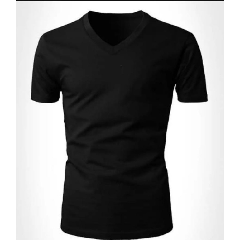kaos polos leher v pendek / kaos polos pendek / kaos pria / kaos wanita / kaos murah / kaos hitam po
