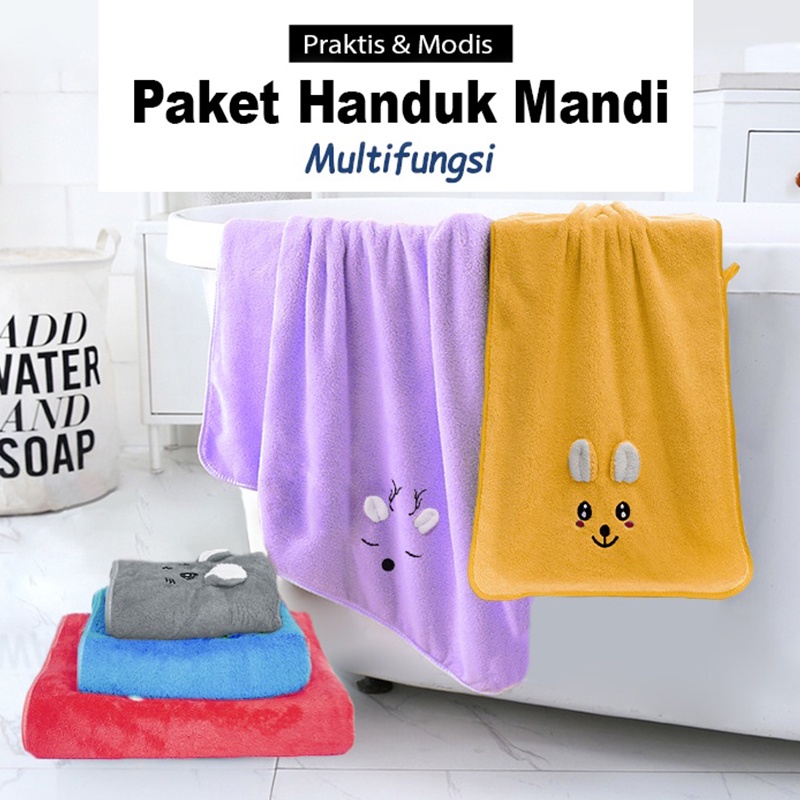 Handuk Anak Premium Lembut dan Tebal Dengan 3 Ukuran Super Tebal / 3 Set Handuk Bayi Handuk Mandi Anak / Handuk Keramas / Handuk Muka (HSETA-A)