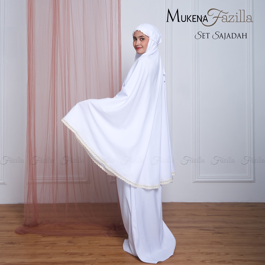 Mukena Dewasa Katun Premium Polos Fazilla Set Tas Sajadah Adem Lembut