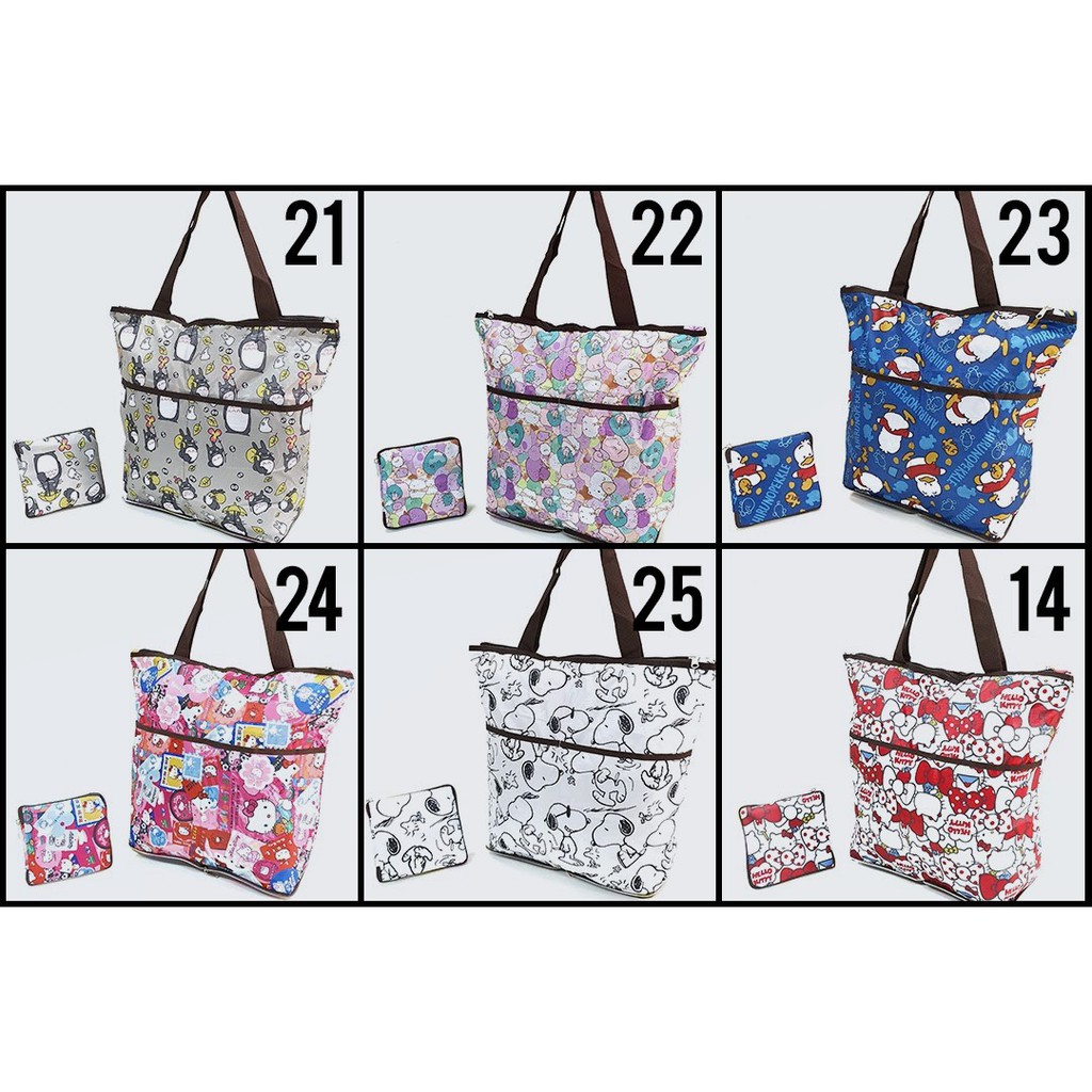 Tas Lipat Belanja Foldable - 03 Large Zippered Tote Shopping Bag  - Skoola