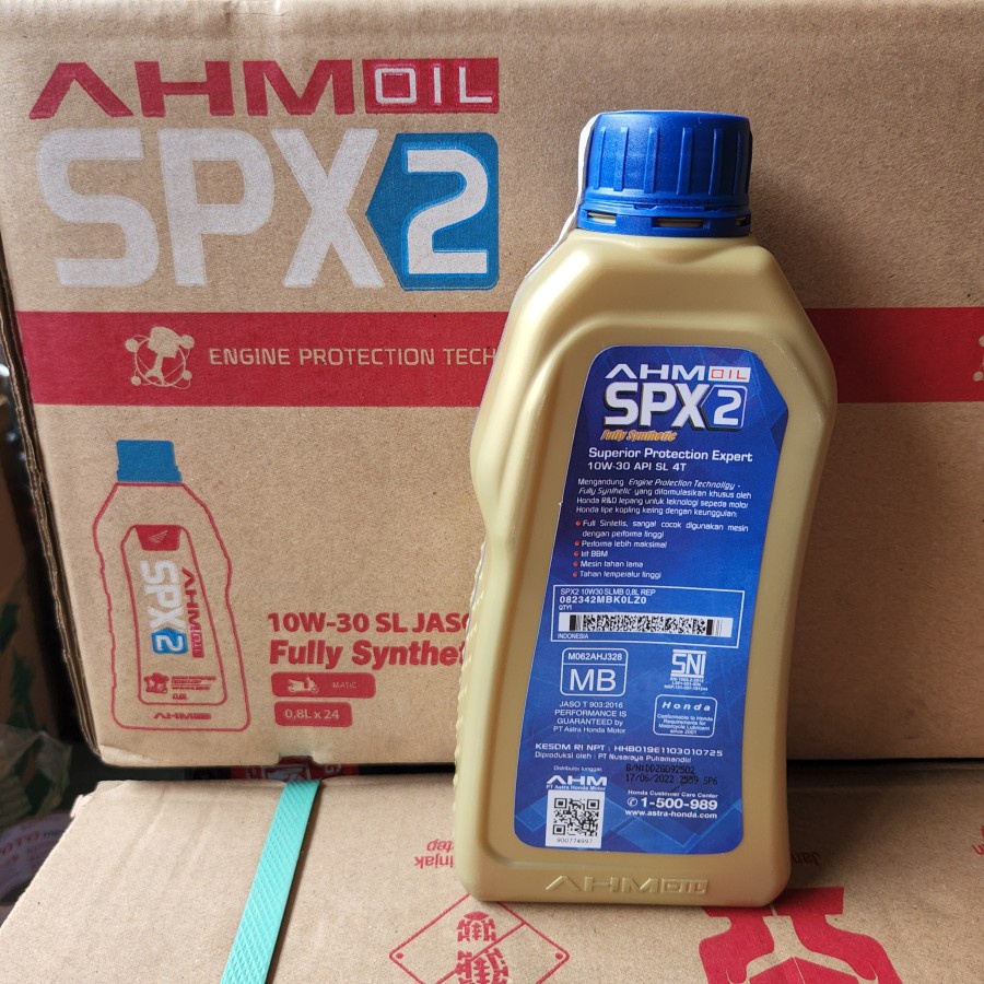 Oli Mesin SPX2 Motor Matic Fully Synthetic AHM 800ml 24 Botol Perdus