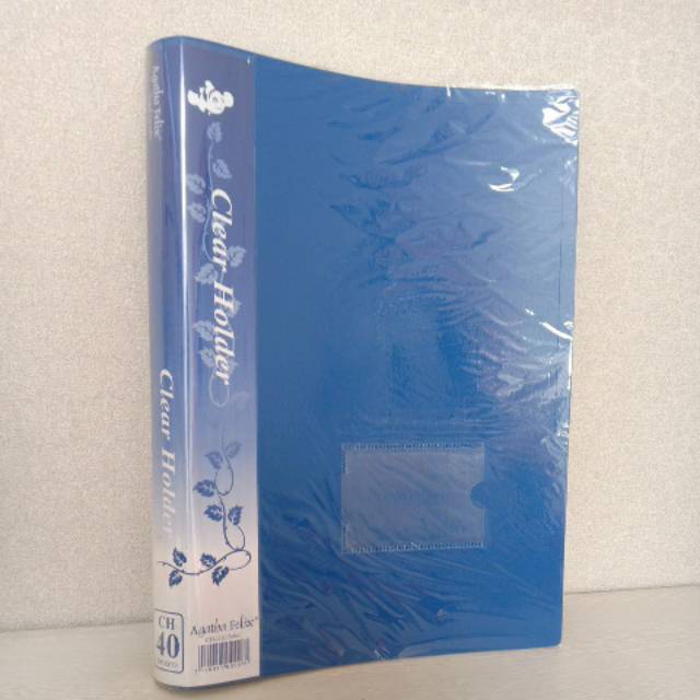 

Clear File holder agatha felix biru 40pockets / kantong F4