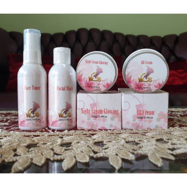 [COD]  ( BISA COD)  BPOM PAKET LENGKAP WGS / WHITENING GLOSSY SKINCARE BPOM