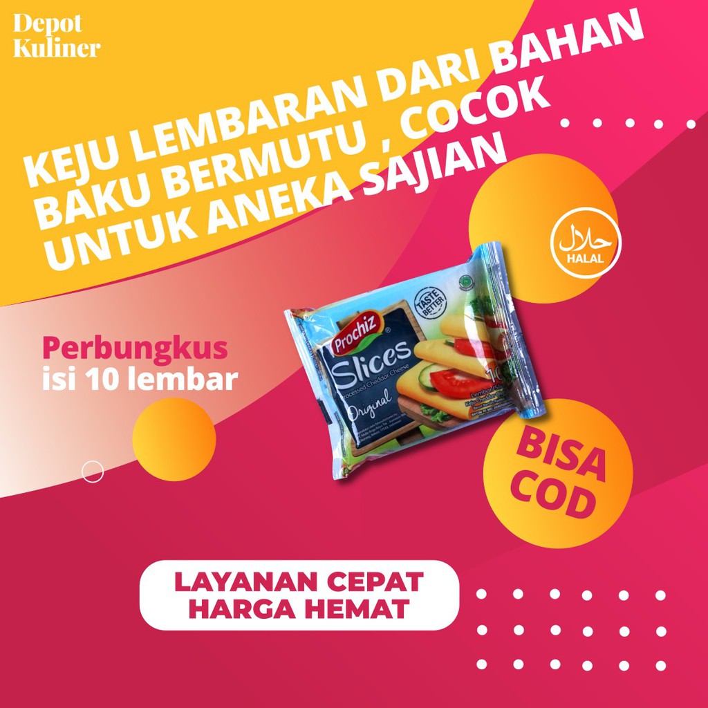 Keju Prochiz Original Slices isi 10 lembar/ Keju Slice/ Keju Lembaran